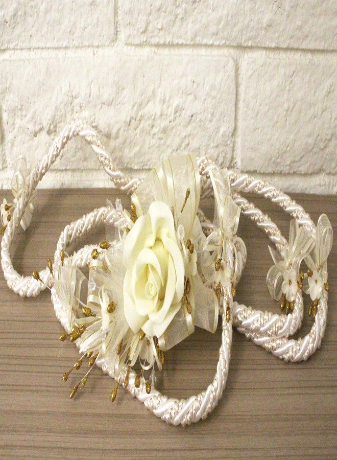Ooki Beautiful Ivory and Gold Intertwine Silver Embellishment Accent Rope Migajon Lazo Wedding Lasso Traditional Lazos De Boda Tradicional Bridal Gift Box - Image 1